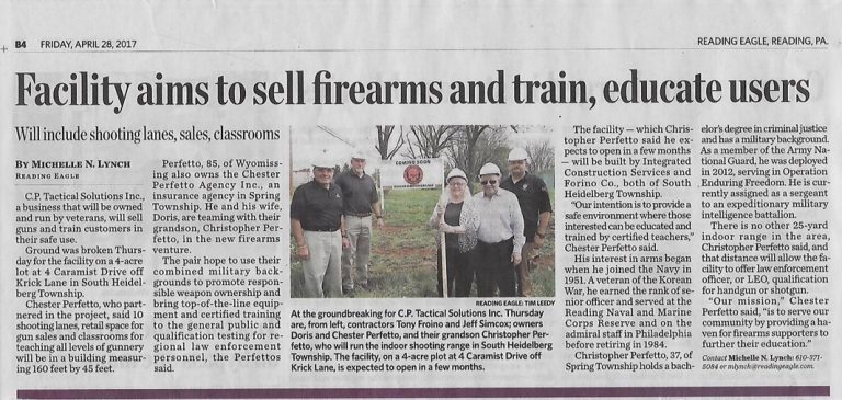 Reading Eagle featured CP Tactical Solutions